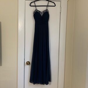 B.Darlin Navy Blue Jewel Design Gown XS